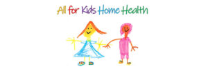 logo for All for Kids Home Health Colorado with two crayon drawn children