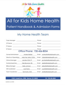 All for Kids Home Health Family Handbook image