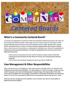 Community Centered Boards description information All for Kids Home Health Colorado