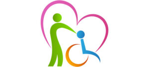image of figure standing and figure in wheelchair with a heart around both All for Kids Home Health Colorado